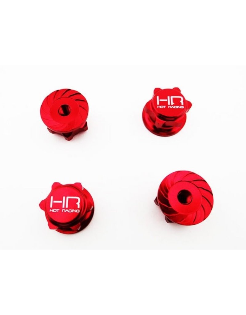 HOT RACING HRAYEX10N02 ALUMINUM SERRATED 17MM WHEEL NUTS FOR AXIAL YETI XL (4)