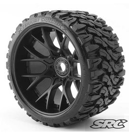 SWEEP RACING SRCC1002B TERRAIN CRUSHER BELTED TIRE (2): BLACK