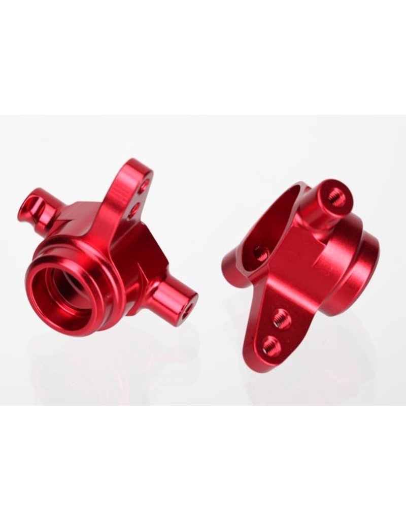 TRAXXAS TRA6837R STEERING BLOCKS, 6061-T6 ALUMINUM, LEFT & RIGHT (RED-ANODIZED)