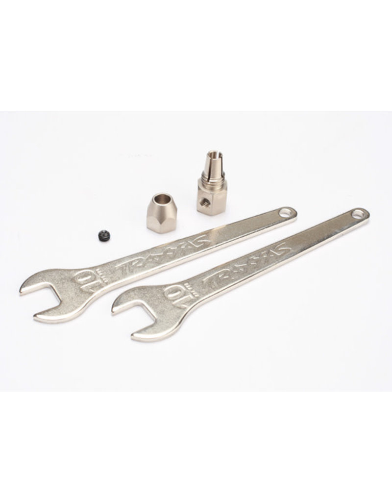 TRAXXAS TRA5761 MOTOR COUPLER, COLLET STYLE/ GS 4X3 SS (WITH THREADLOCK) (1)/ WRENCH, 10MM (2)