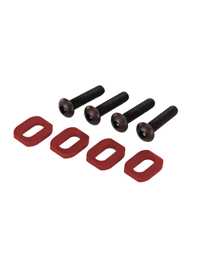 TRAXXAS TRA7759R WASHERS, MOTOR MOUNT, ALUMINUM (RED-ANODIZED) (4)/ 4X18MM BCS (4)
