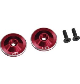 HOT RACING HRAAON40U02 ALUMINUM LARGE WING BUTTONS FOR ARRMA 6S: RED (2)