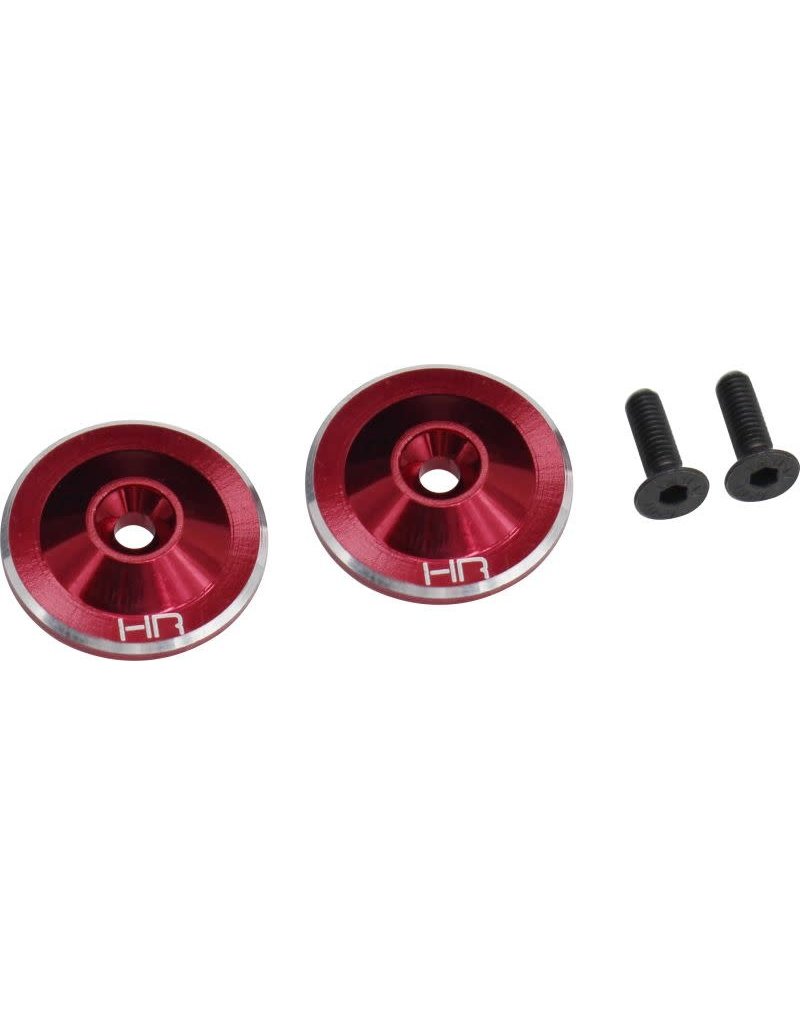 HOT RACING HRAAON40U02 ALUMINUM LARGE WING BUTTONS FOR ARRMA 6S: RED (2)