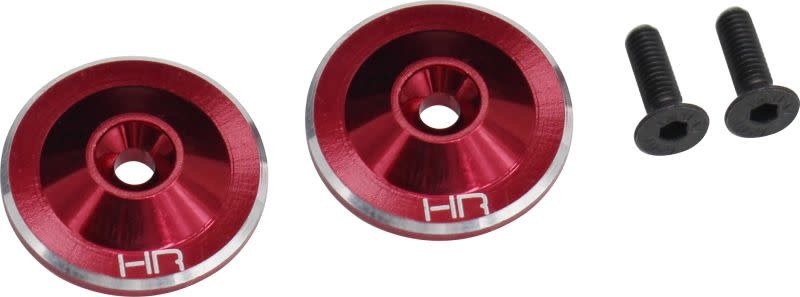 HRAAON40U02 ALUMINUM LARGE WING BUTTONS FOR ARRMA 6S: RED (2)