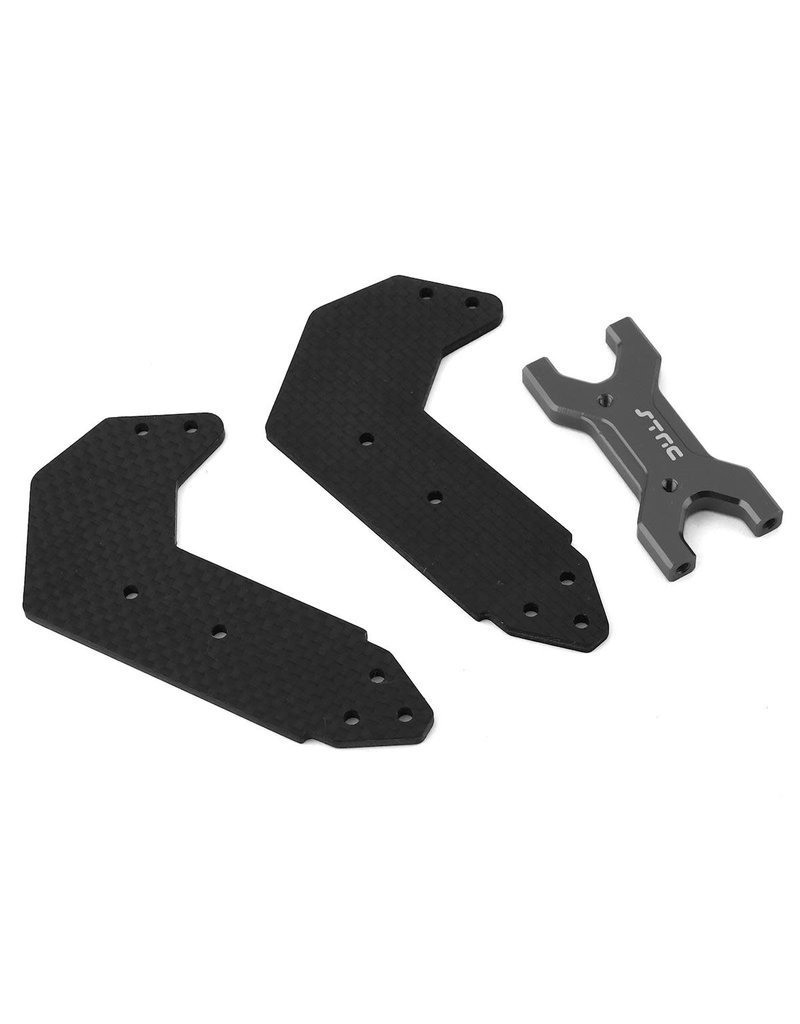 STRC SPTSTR320526GM GRAPHITE REAR WING SUPPORT W/ ALUM CROSS-MEMBER BRACE FOR ARRMA LIMITLESS: GUNMETAL