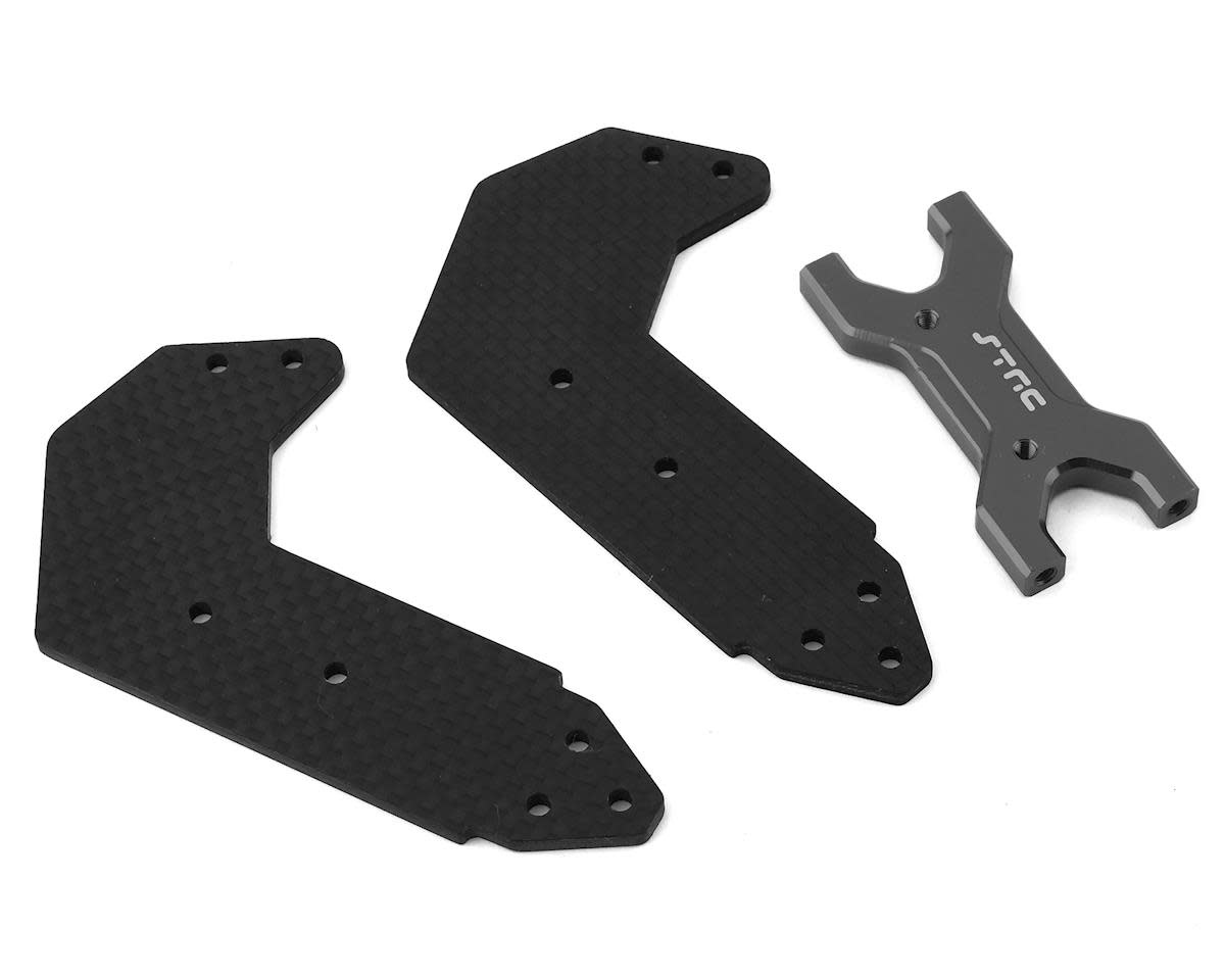 SPTSTR320526GM GRAPHITE REAR WING SUPPORT W/ ALUM CROSS-MEMBER BRACE FOR ARRMA LIMITLESS: GUNMETAL