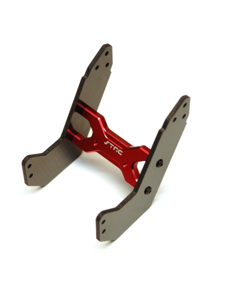 STRC SPTSTR320526R GRAPHITE REAR WING SUPPORT W/ ALUM CROSS-MEMBER BRACE FOR ARRMA LIMITLESS: RED