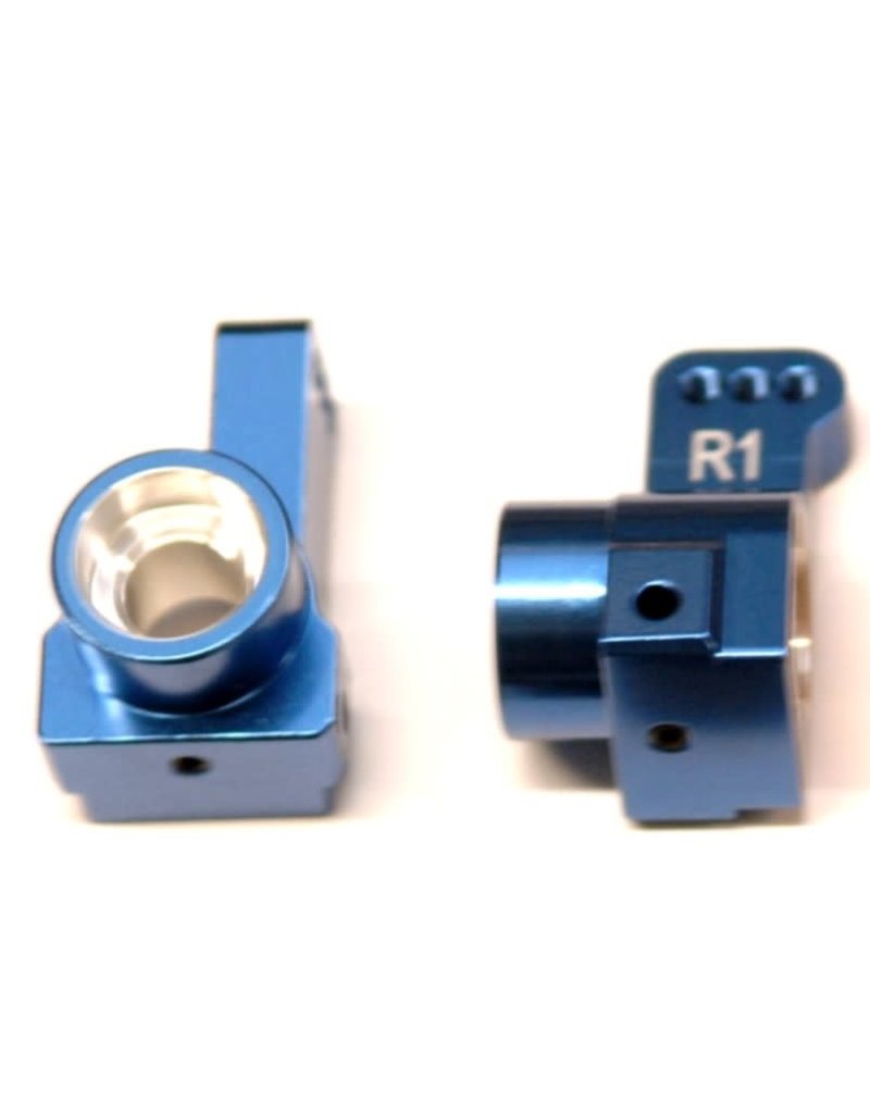 STRC SPTSTC91418T1B  CNC MACHINED AUlMINUM REAR HUB CARRIERS (1 PAIR) 1 DEG TOE-IN FOR DR10 (BLUE)