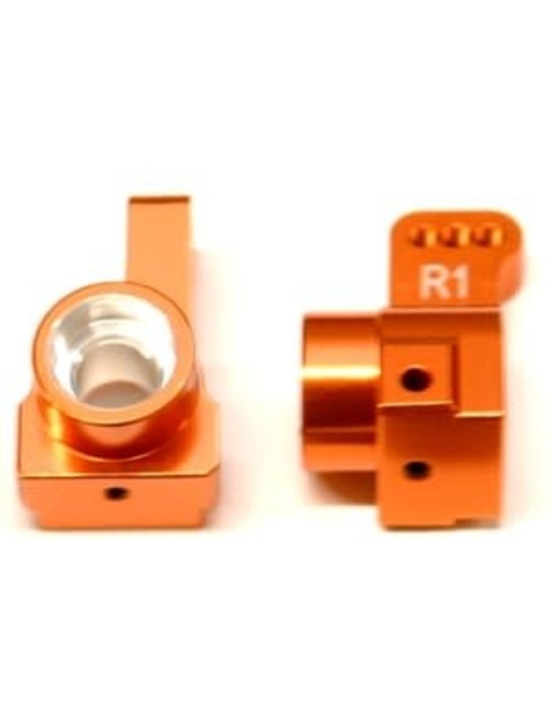 STRC SPTSTC91418T1O ALUMINUM REAR HUB CARRIERS 1 DEG TOE-IN FOR TEAM ASSSOCIATED DR10: ORANGE (2)