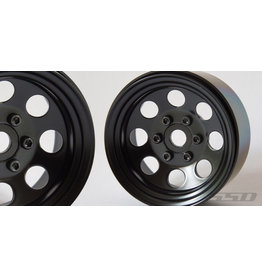 SSD RC SSD00268 8 HOLE 1.9'' STEEL BEADLOCK WHEELS: BLACK (2)
