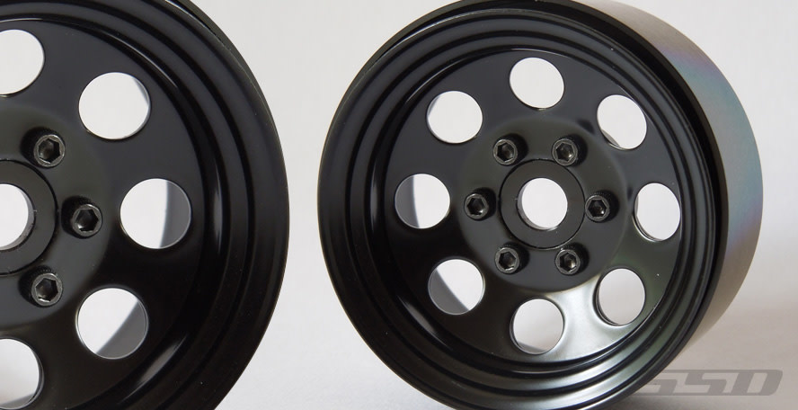 SSD00268 8 HOLE 1.9'' STEEL BEADLOCK WHEELS: BLACK (2)