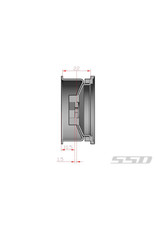 SSD RC SSD00251 1.9'' STEEL 8 SPOKE BEADLOCK WHEELS (WHITE) (2)