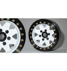 SSD RC SSD00251 1.9'' STEEL 8 SPOKE BEADLOCK WHEELS (WHITE) (2)