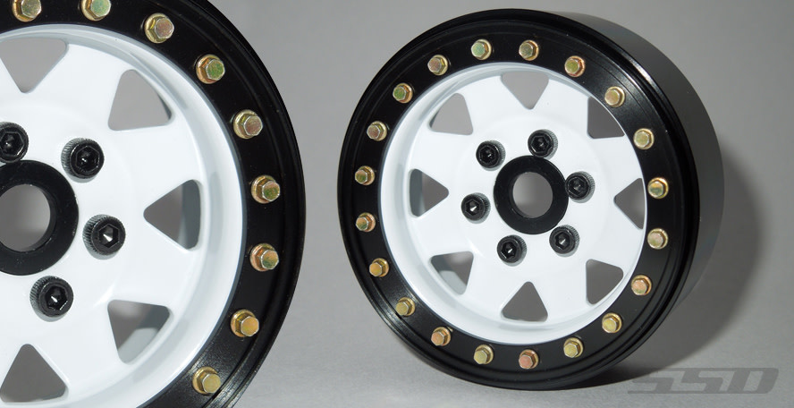 SSD00251 1.9'' STEEL 8 SPOKE BEADLOCK WHEELS (WHITE) (2)