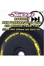 SWEEP RACING SRC443025 MAX FORWARD FOAM TIRES GT: MEDIUM