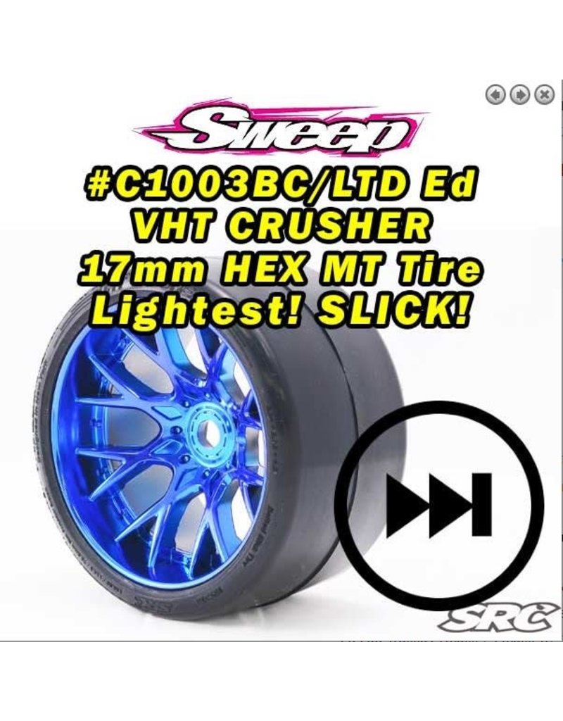 SWEEP RACING SRCC1003BC VHT CRUSHER BEILTED TIRE: BLUE (2)