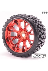 SWEEP RACING SRCC1002RC TERRAIN CRUSHER BELTED TIRE (2): RED