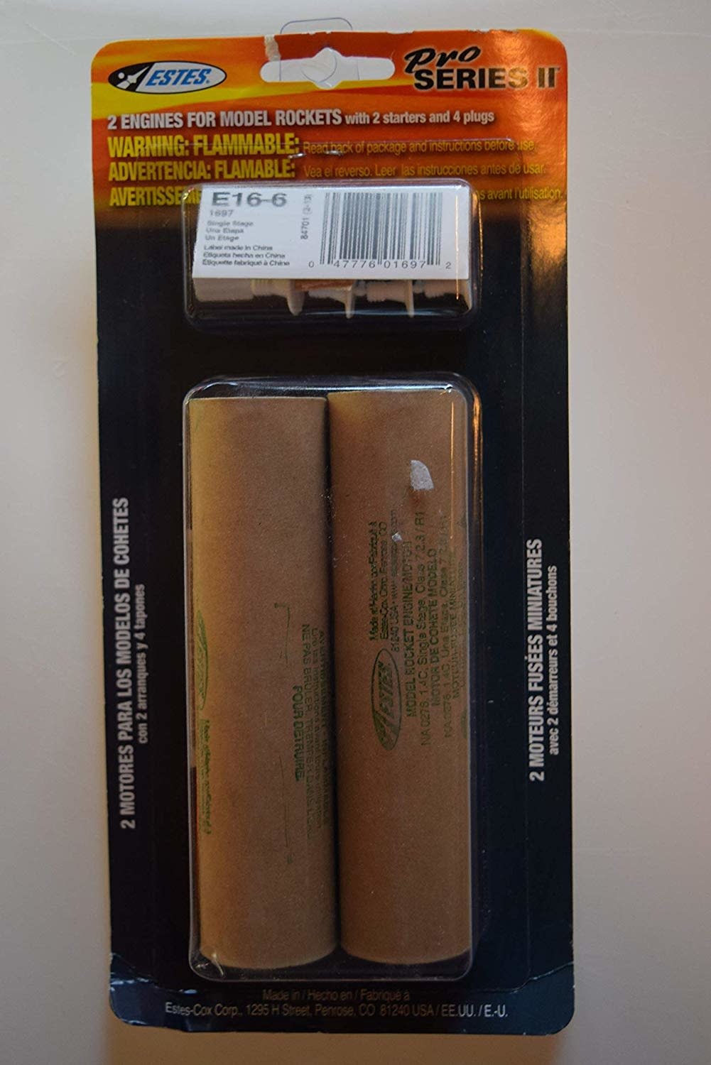 EST1697 E16-6 29MM MODEL ROCKET ENGINES (2PK)