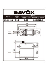 SAVOX SAVSW-1211SG WATERPROOF HIGH VOLTAGE DIGITAL SERVO 0.08SEC / 347.2OZ @ 7.4V: BLACK EDITION