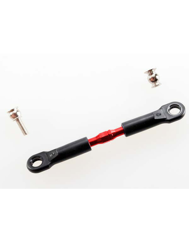TRAXXAS TRA3737 TURNBUCKLE, ALUMINUM (RED-ANODIZED), CAMBER LINK, FRONT, 39MM (1) (ASSEMBLED W/ROD ENDS)/HOLLOW BALLS (2)(SEE PART 3741X FOR COMPLETE CAMBER LINK SET)