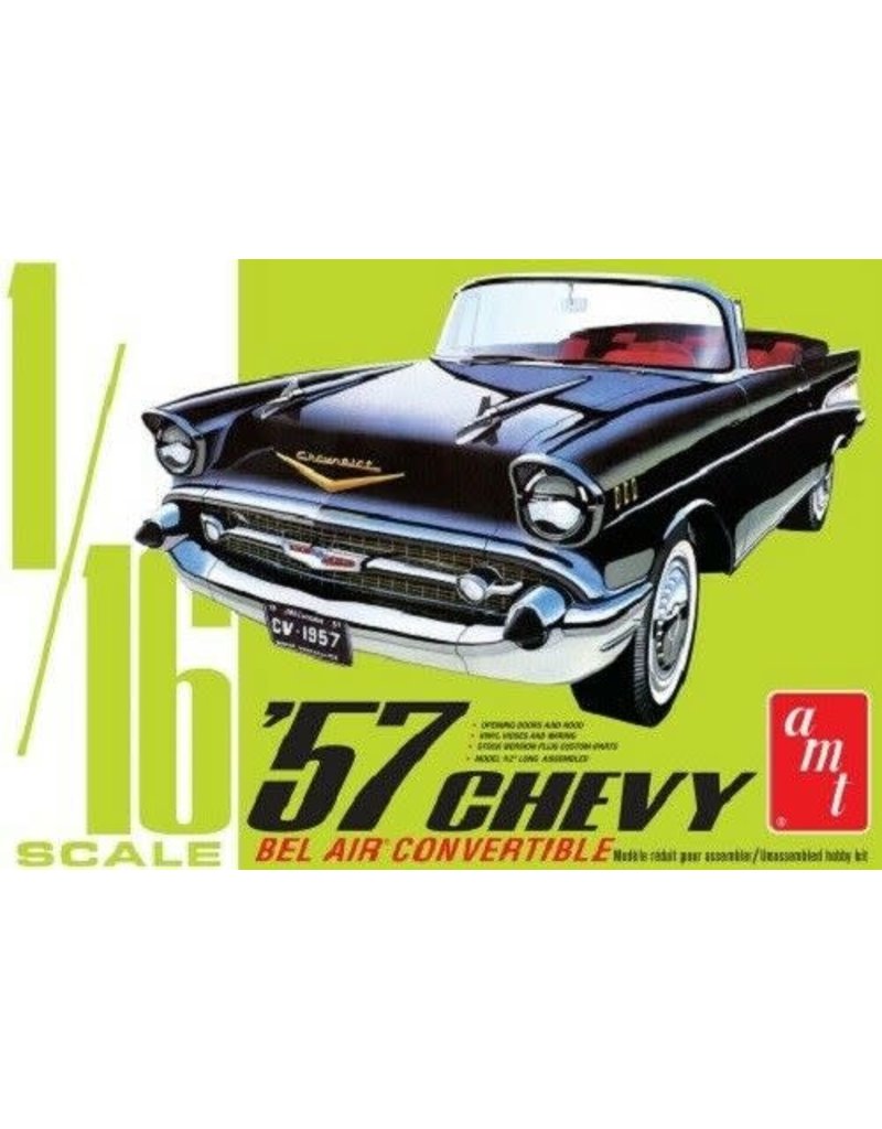 AMT AMT1159 1/16 1957 CHEVY BEL AIR CONVERTIBLE PLASTIC MODEL KIT