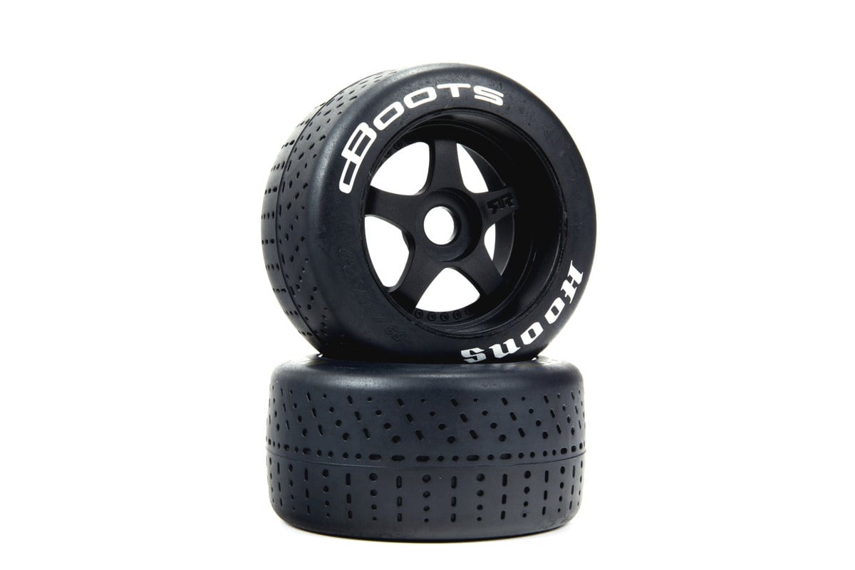 ARA550084 - 1/7 dBoots Hoons Rear 107 Silver Pre-Mounted Belted Tires