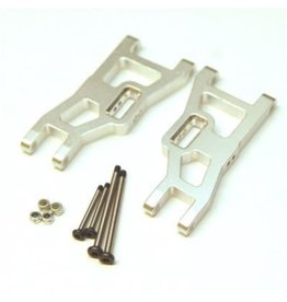 STRC SPTST3631XS FRONT A-ARMS W/PINS STAMPEDE/ RUSTLER / SLASH ALUM (SILVER)