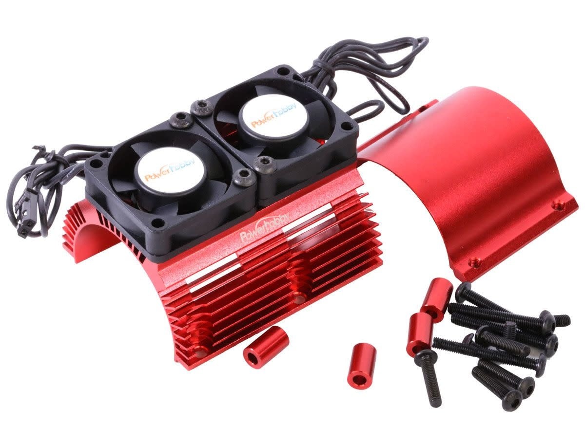 PHBPH1289RED POWER HOBBY HEAT SINK WITH TWIN FAN