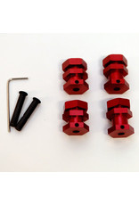 STRC SPTST3654-17R 17MM HEX HUB CONVERSION KIT FOR TRAXXAS 2WD: RED (4)