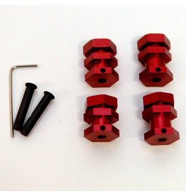 STRC SPTST3654-17R 17MM HEX HUB CONVERSION KIT FOR TRAXXAS 2WD: RED (4)