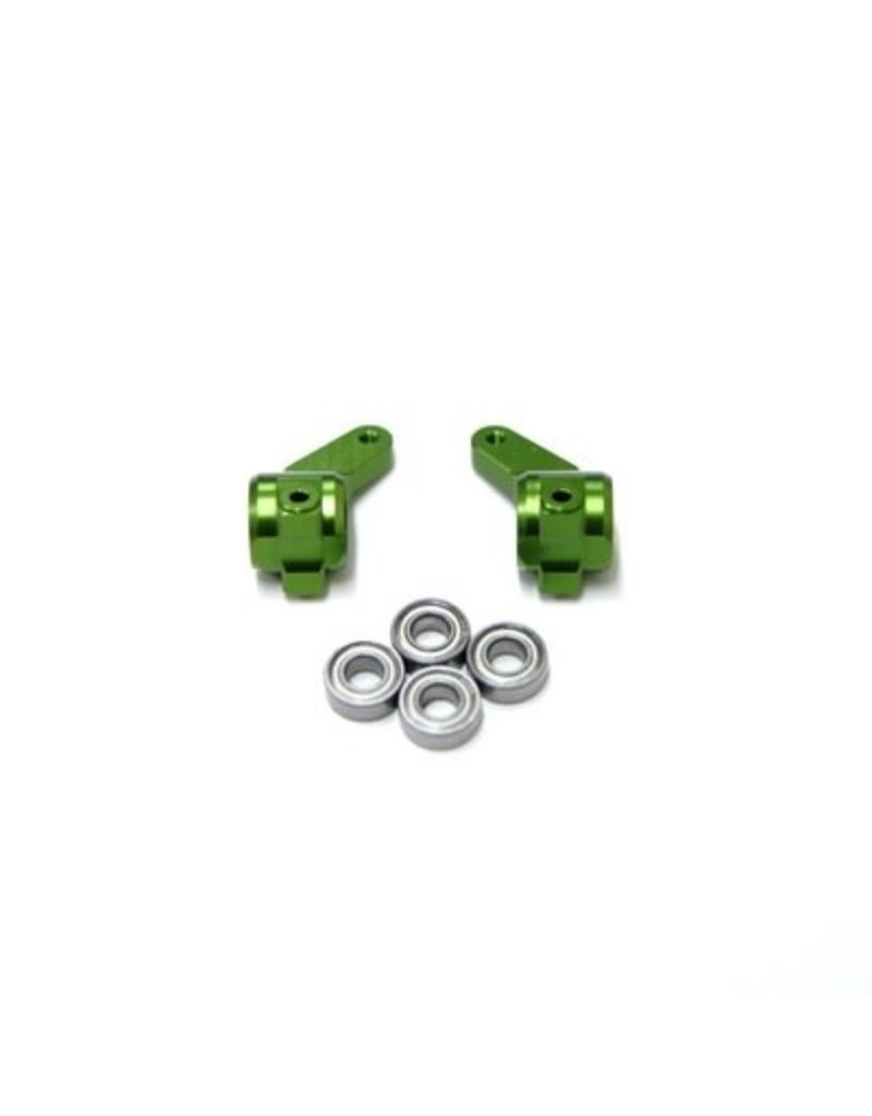 STRC SPTST3636G ALUMINUM FRONT STEERING KNUCKLES FOR TRAXXAS 2WD: GREEN (2)