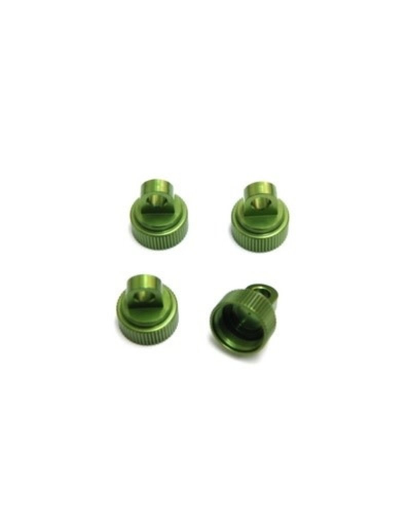 STRC SPTST3767G ALUMINUM SHOCK CAPS FOR TRAXXAS 2WD: GREEN (4)