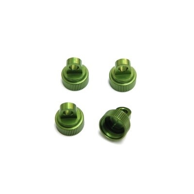 SPTST3767G ALUMINUM SHOCK CAPS FOR TRAXXAS 2WD: GREEN (4)