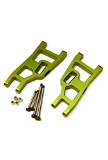 STRC SPTST3631XG  ALUMINUM FRONT A-ARMS WITH LOCKNUT HINGE PINS FOR TRAXXAS SLASH, STAMPEDE, RUSTLER: GREEN (2)