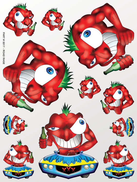 Road Rager Sticker XXXS017 ROAD RAGE STICKER SHEET - My Tobbies - Toys & Hobbies