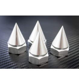 ROVAN RC RV95244S LT-SLT ENCLOSED POINTED CNC BAJA ALUMINUM WHEEL NUTS (4): SILVER