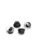 TRAXXAS TRA8447A NUTS, 5MM FLANGED NYLON LOCKING (ALUMINUM, BLACK-ANODIZED, SERRATED) (4)