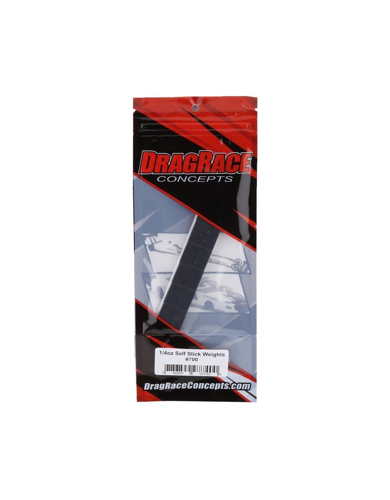 DRAG RACE CONCEPTS DRC-700 1/4 OZ. SELF-STICK CHASSIS WEIGHTS: BLACK (8)