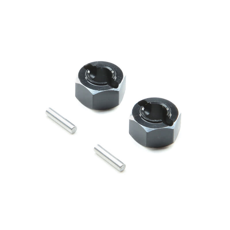 LOS312004 HEX SET REAR AXLE ALUMINUM MINI-T 2.0