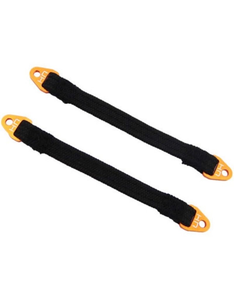 HOT RACING HRASLS100T0303 100MM SUSPENSION TRAVEL LIMIT STRAPS: ORANGE (2)