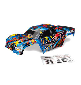TRAXXAS TRA7711T BODY, X-MAXX ,  (PAINTED, DECALS APPLIED) (ASSEMBLED WITH TAILGATE PROTECTOR): ROCK N' ROLL