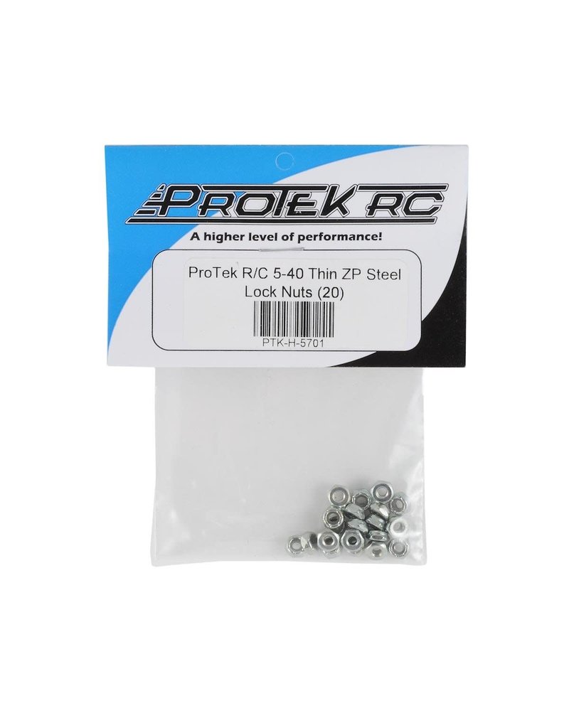 PROTEK RC PTK-H-5701 5-40 "HIGH STRENGTH" THIN ZP STEEL LOCKNUTS (20)