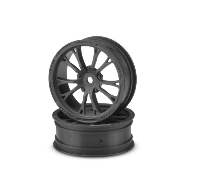 JCO3399B TACTIC STREET ELIMINATOR 2.2" FRONT DRAG RACING WHEELS (2) (BLACK)