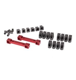 TRAXXAS TRA8334R MOUNTS, SUSPENSION ARMS, ALUMINUM (RED-ANODIZED) (FRONT & REAR)/ HINGE PIN RETAINERS (12)/ INSERTS (6)