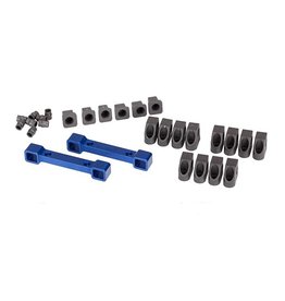 TRAXXAS TRA8334X MOUNTS, SUSPENSION ARMS, ALUMINUM (BLUE-ANODIZED) (FRONT & REAR)/ HINGE PIN RETAINERS (12)/ INSERTS (6)