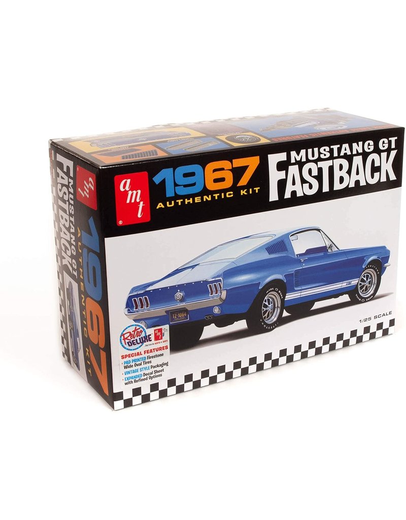 AMT AMT1241 1/25 1967 FORD MUSTANG GT FASTBACK PLASTIC MODEL KIT