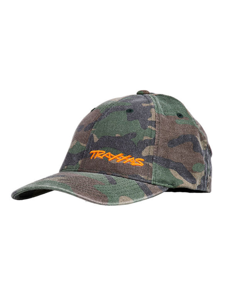 TRAXXAS TRA1187 CLASSIC HAT CAMO GREEN ADULT HAT. 98% COTTON 2% SPANDEX