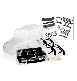 TRAXXAS TRA8811 BODY, MERCEDES-BENZ G 500 4X4_ (REQUIRES PAINTING)/ DECALS/ WINDOW MASKS (INCLUDES REAR BODY POST, GRILLE, SIDE MIRRORS, DOOR HANDLES, & WINDSHIELD WIPERS): CLEAR