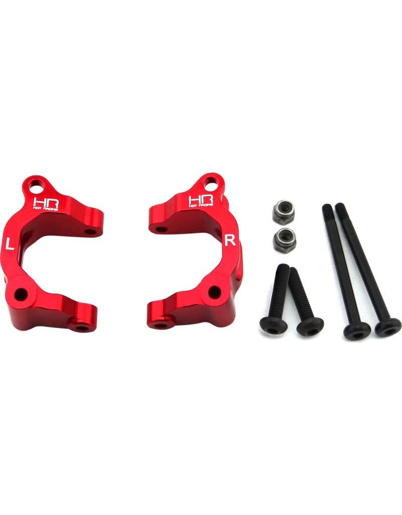 HOT RACING HRAARM1902 ALUMINUM CASTER RED W/ KING PINS FOR ARRMA 2WD