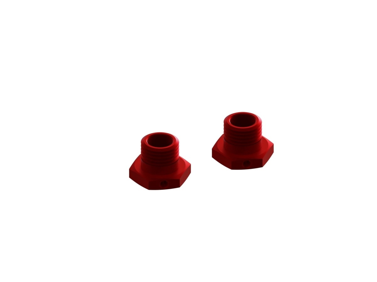 ARA311035 - Aluminum Wheel Hex 17mm 14.6mm Thick Red (2)